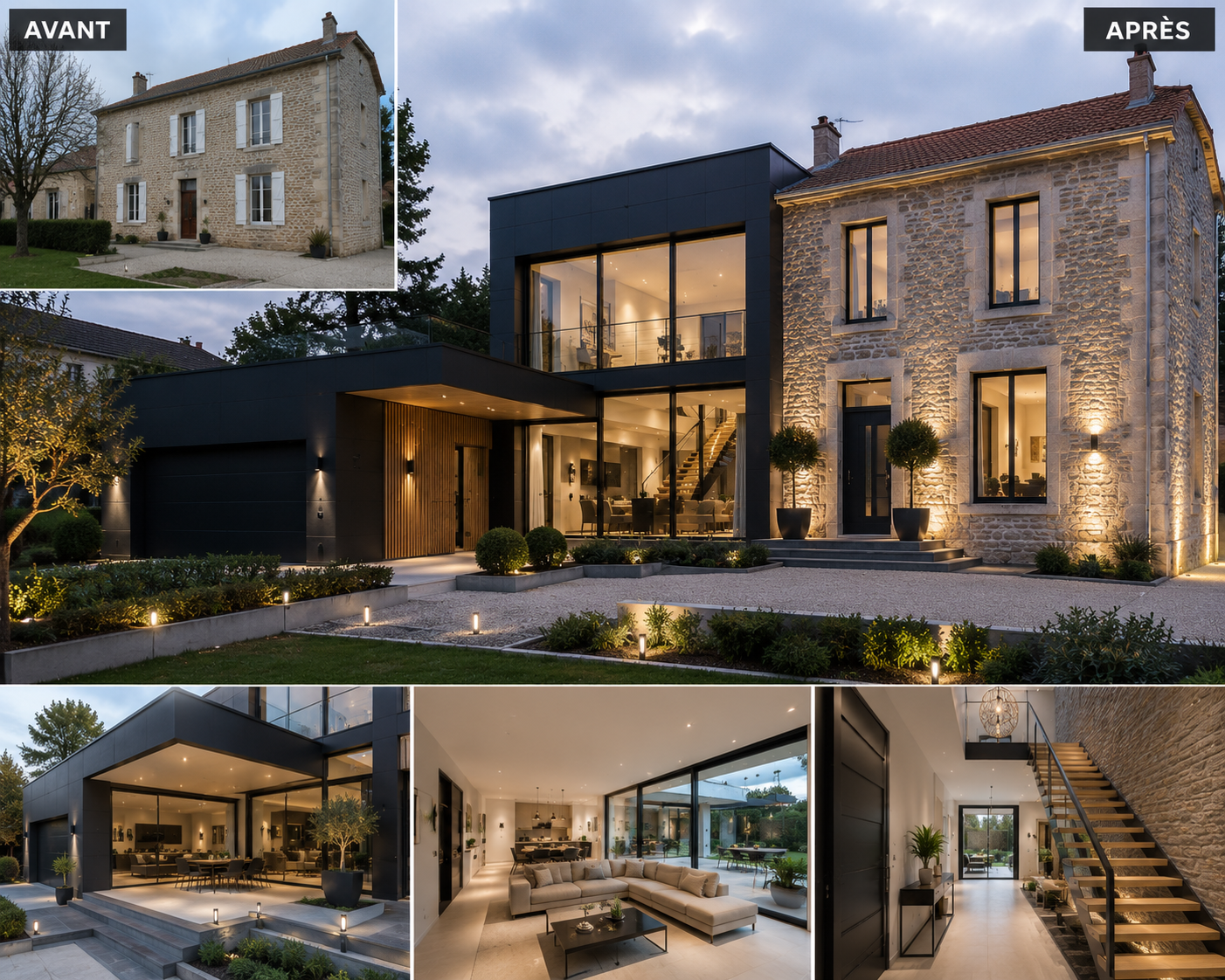 Extension contemporaine maison villa Var