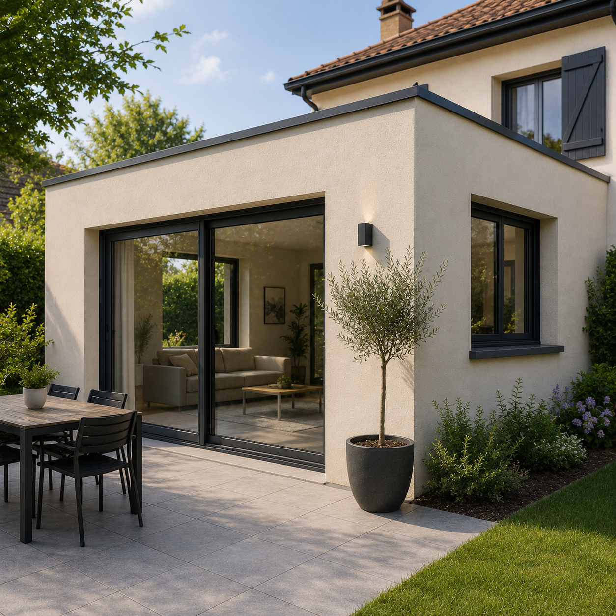 Extension maçonnée villa Var