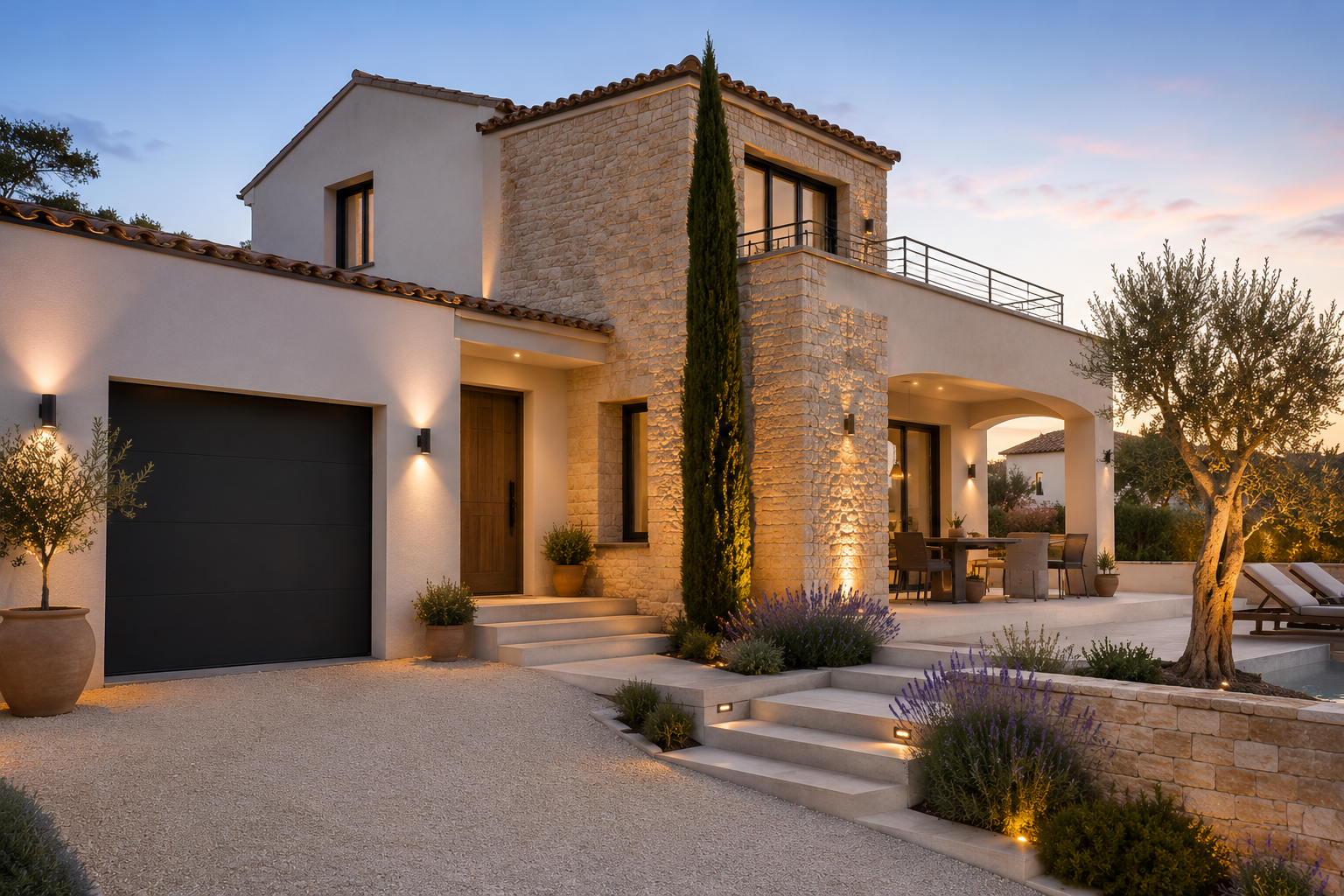 Chantier maçonnerie technique Villa Mediterra Var